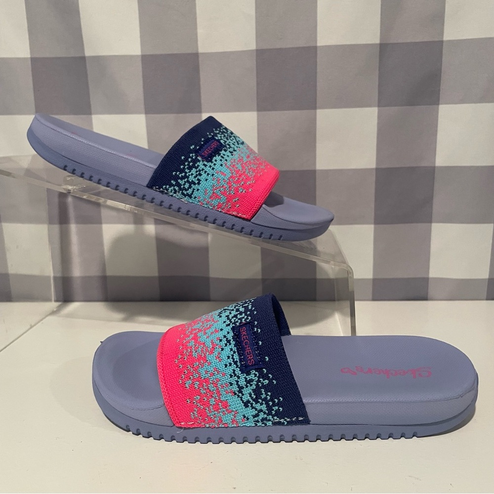 Skechers Gambix Colorful knit Slide Sandals Girls sz 11